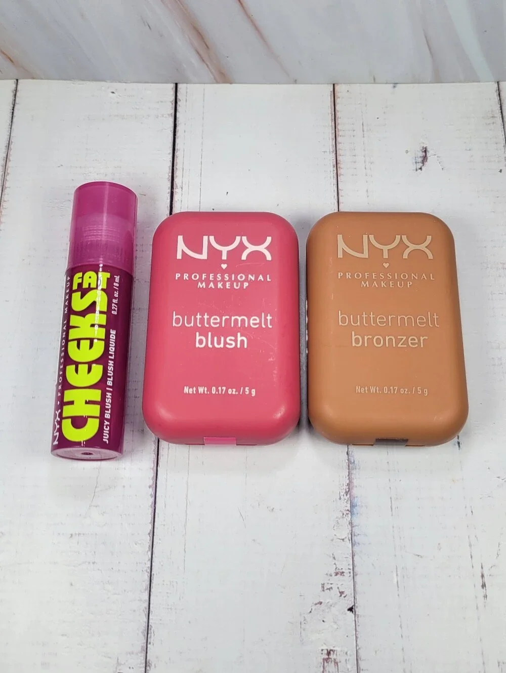 NYX Fat Cheeks Dewy Liquid Blush & Buttermelt Blush & Bronzer Bundle NEW!